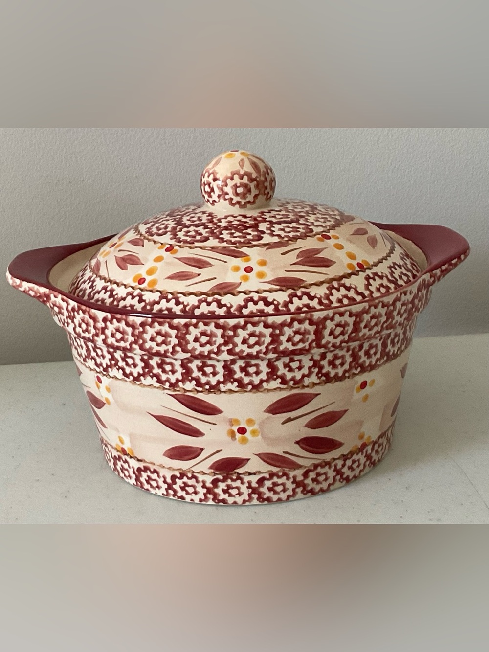VTG Temp-Tations by Tara Old World Cranberry Red Casserole Dish with Lid - 1 Qt